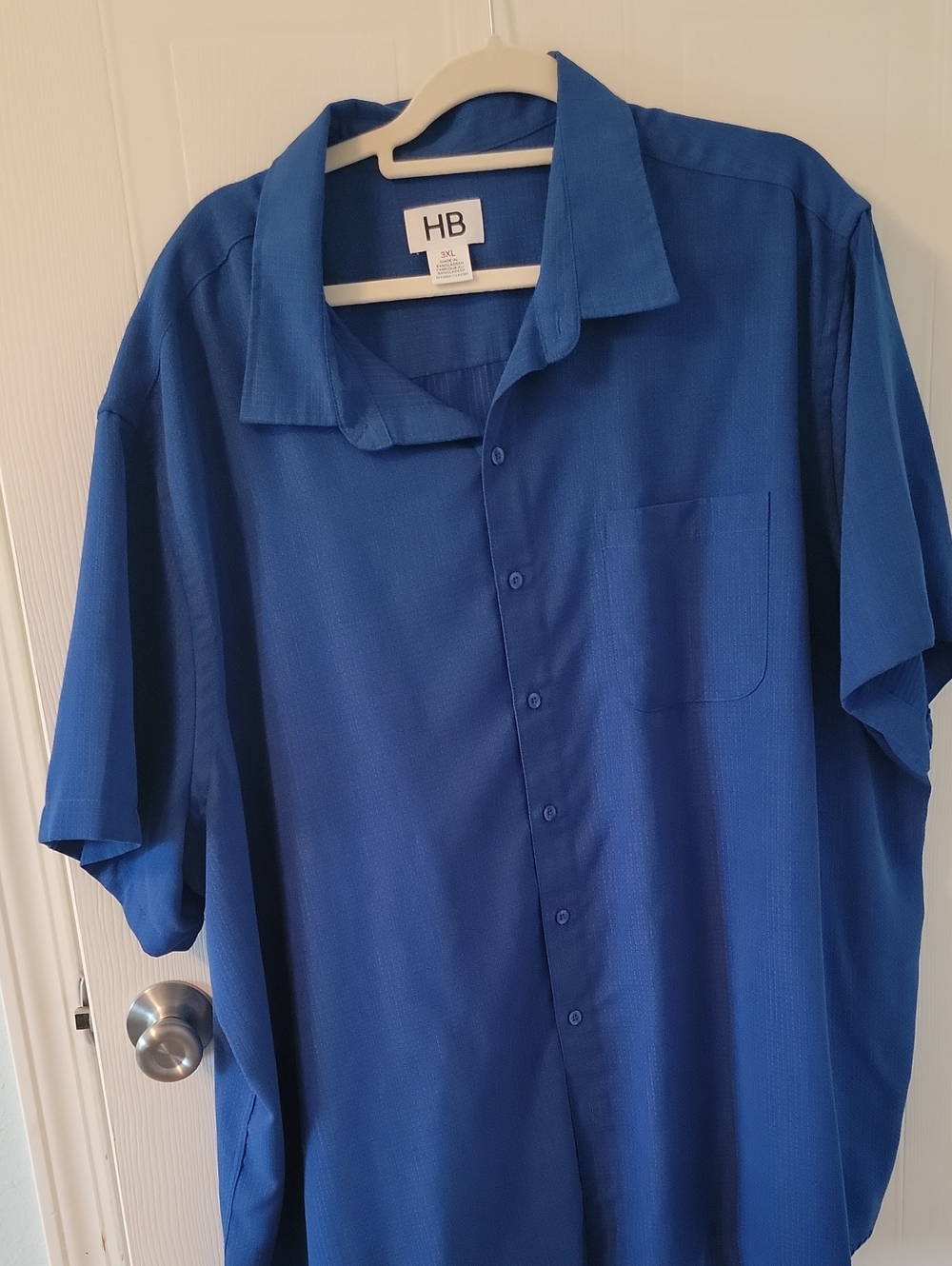 Men's Short Sleeve Button-Up Shirt - Blue